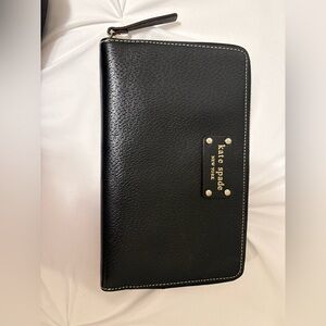 Kate Spade Black Leather Oversized Wallet